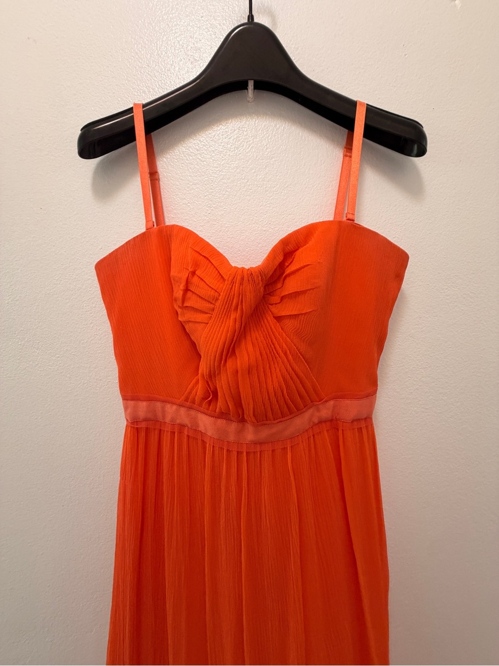 BCBGMAXAZRIA Orange 100% Silk Y2K Prom Maxi Dress Size 6